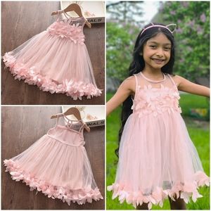 Girl's Petals Gauze Lace Dress